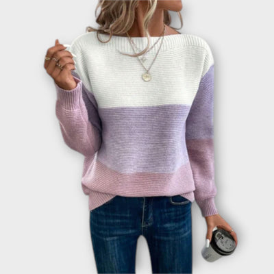 Ainsley | Women Colourblock Knit Sweater | Soft & Eye-Catching
