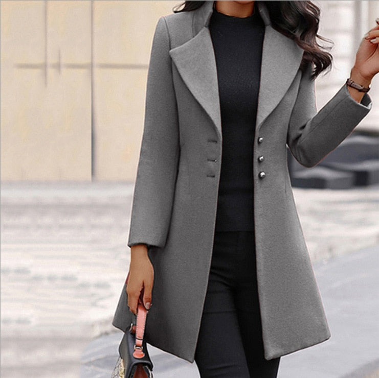 Chase | Women's Sleek Buttoned Coat | Sophisticated & Modern