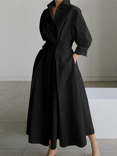 Clémence | Elegant Button-Up Midi Dress