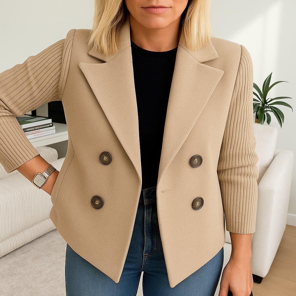 Ruby | Women Structured Blazer | Knit-Sleeve