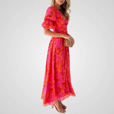 Doriana | Maxi Dress in Rose Red