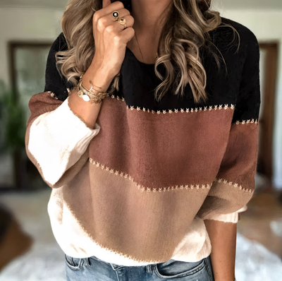 Anthea | Women Colour-Block Knit Jumper | Relaxed Fit
