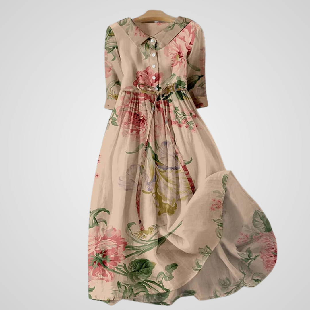 Opra™ | Vintage Lace Dress with Botanical Floral Pattern