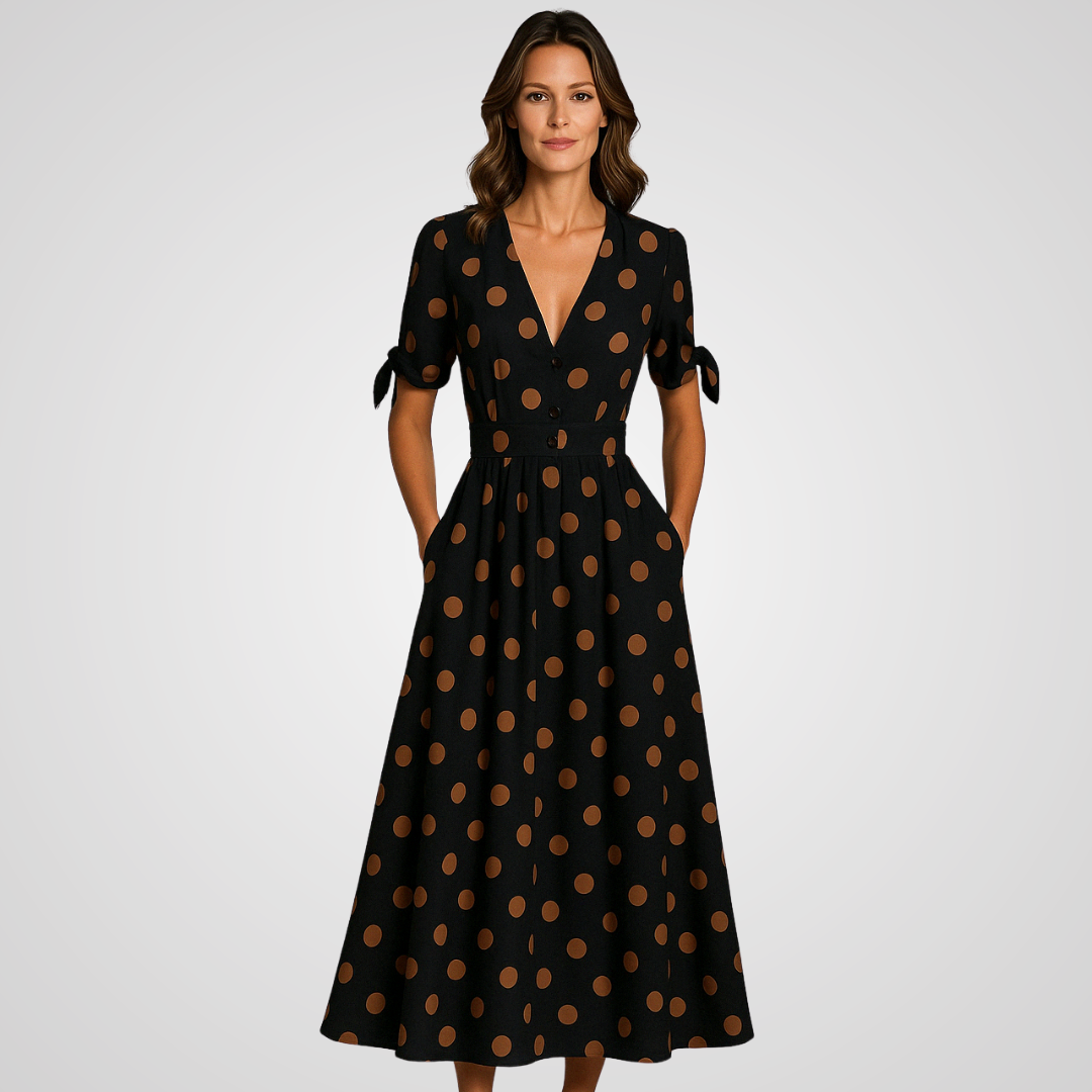 Annalise™ | Elegant Polka Dot Dress