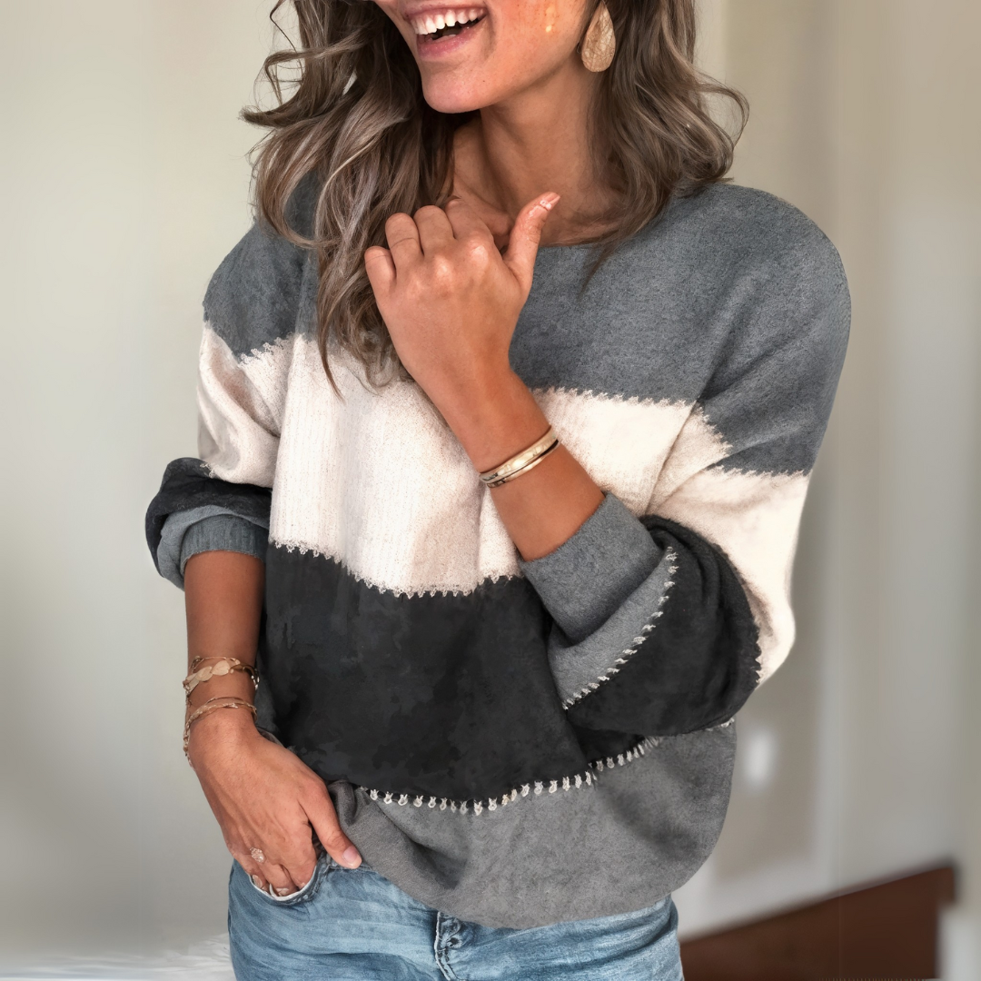 Anthea | Women Colour-Block Knit Jumper | Relaxed Fit