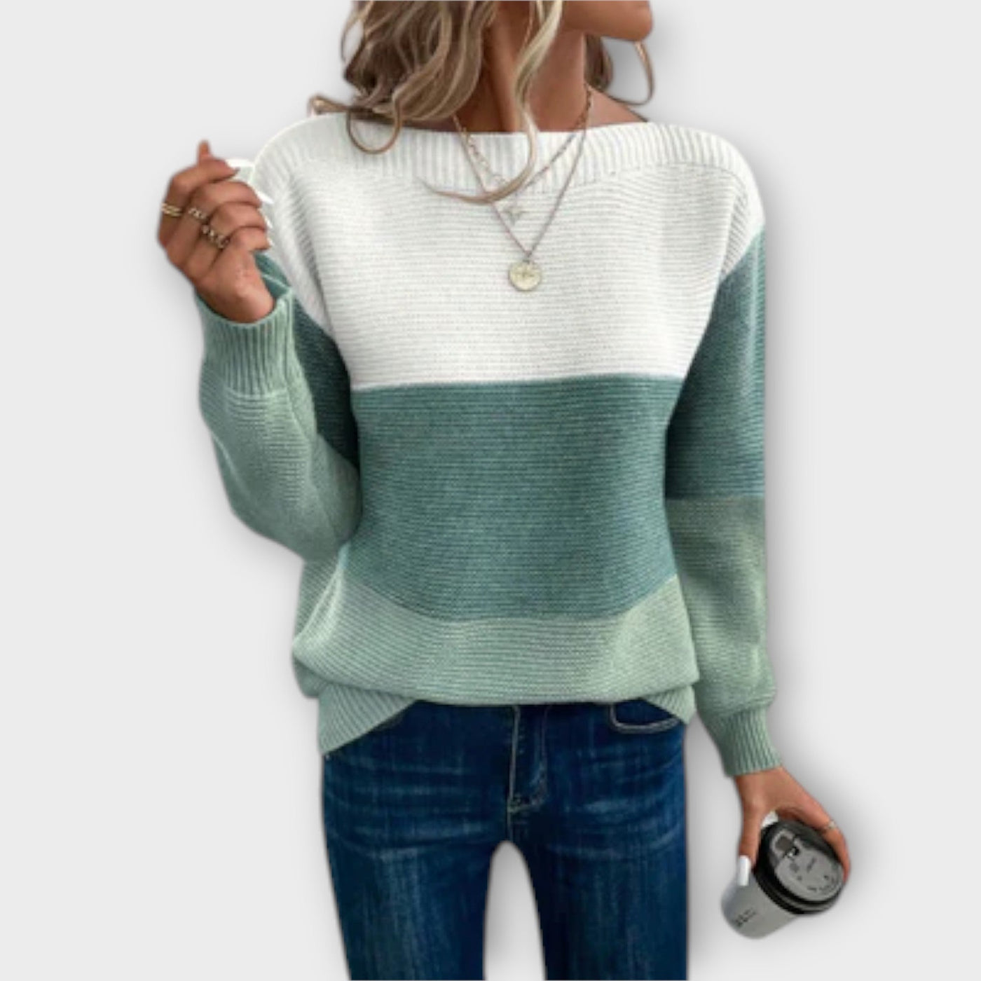 Ainsley | Women Colourblock Knit Sweater | Soft & Eye-Catching