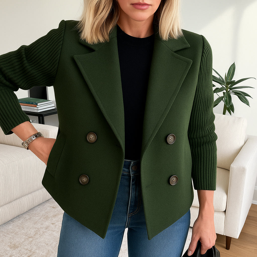 Ruby | Women Structured Blazer | Knit-Sleeve