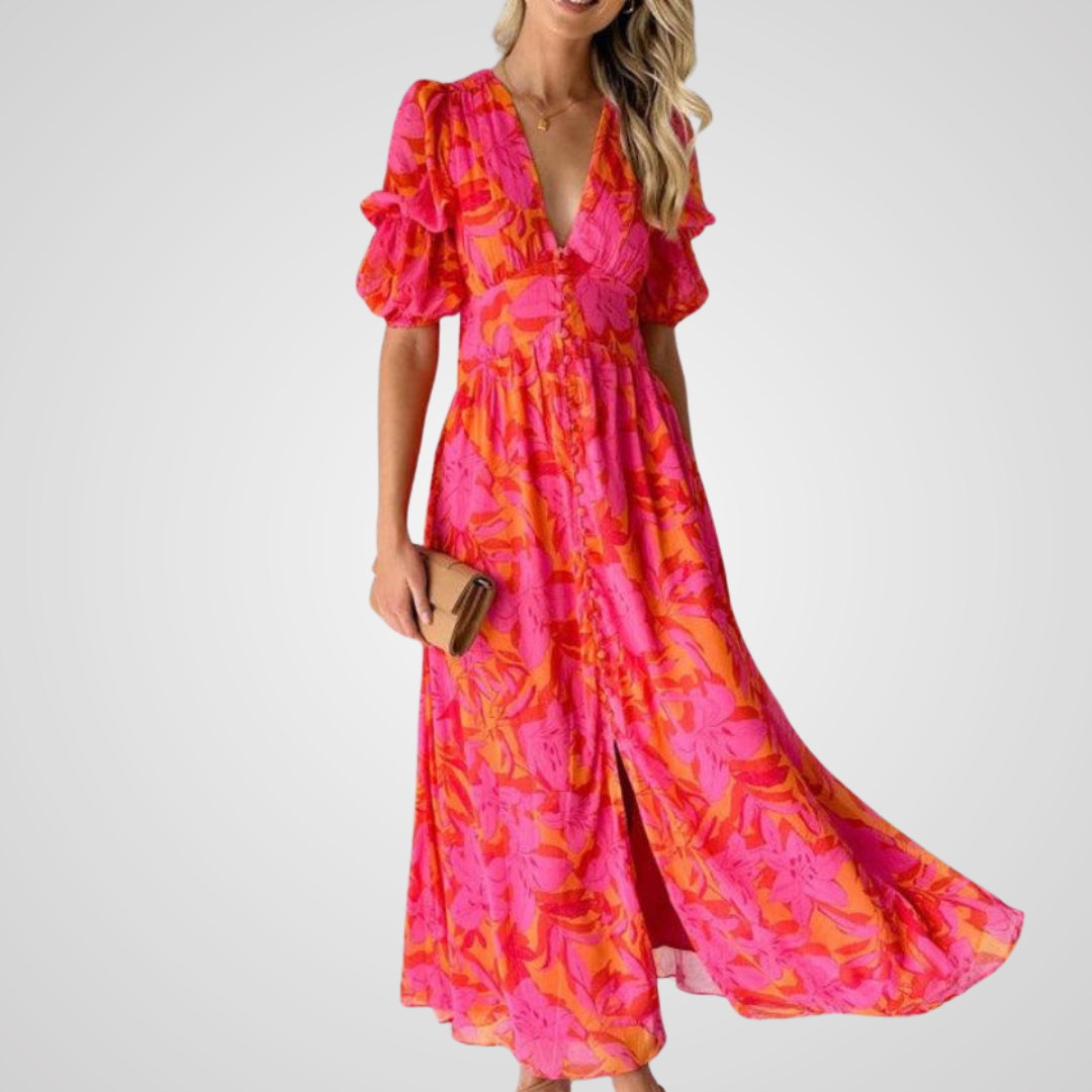 Doriana | Maxi Dress in Rose Red