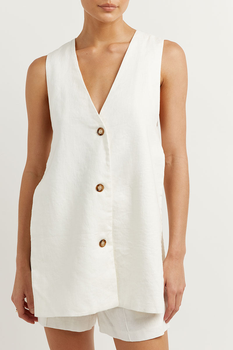 Fiona | Sleeveless Button-Up Set
