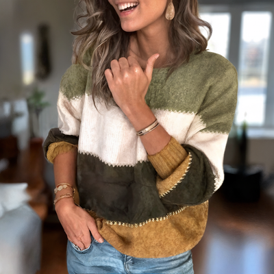 Anthea | Women Colour-Block Knit Jumper | Relaxed Fit