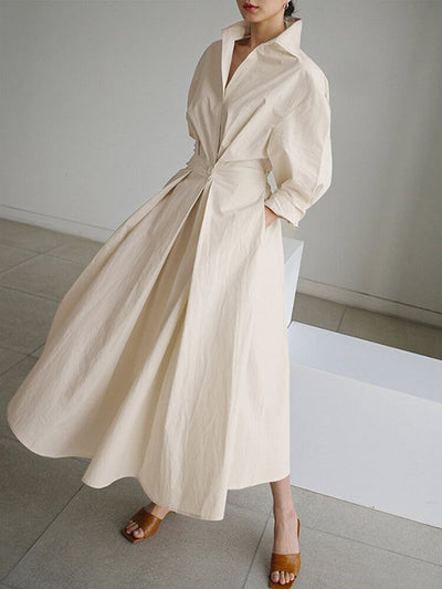 Clémence | Elegant Button-Up Midi Dress