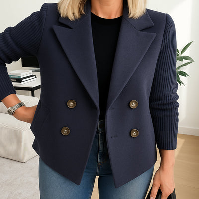 Ruby | Women Structured Blazer | Knit-Sleeve