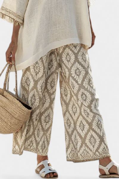 Beatrice | Boho Chic Printed Pants & Oversized Blouse Set