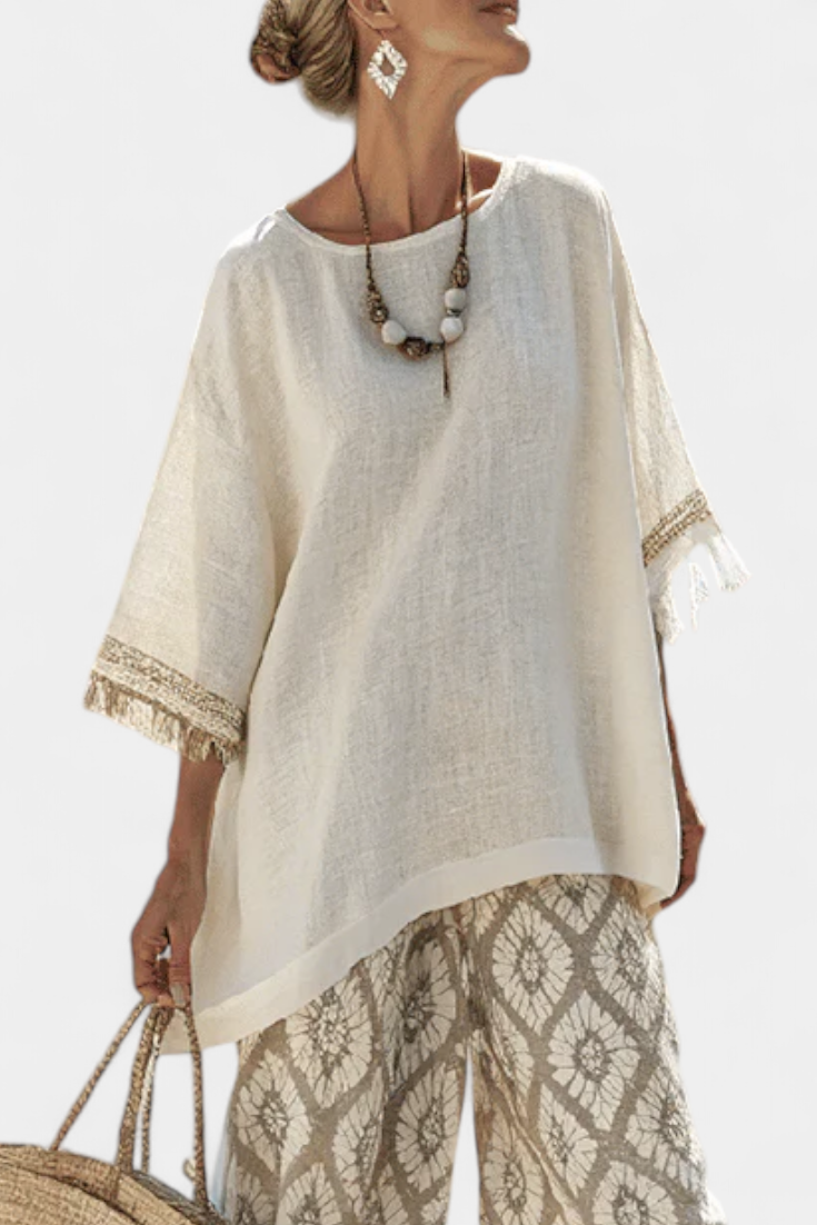 Beatrice | Boho Chic Printed Pants & Oversized Blouse Set