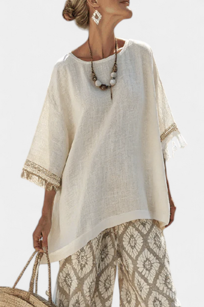 Beatrice | Boho Chic Printed Pants & Oversized Blouse Set