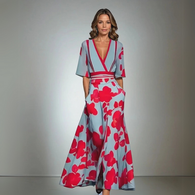Jamie - Elegant Dress With Flower Pattern