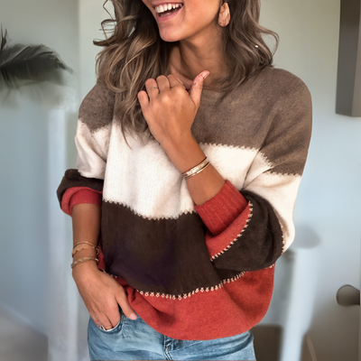 Anthea | Women Colour-Block Knit Jumper | Relaxed Fit