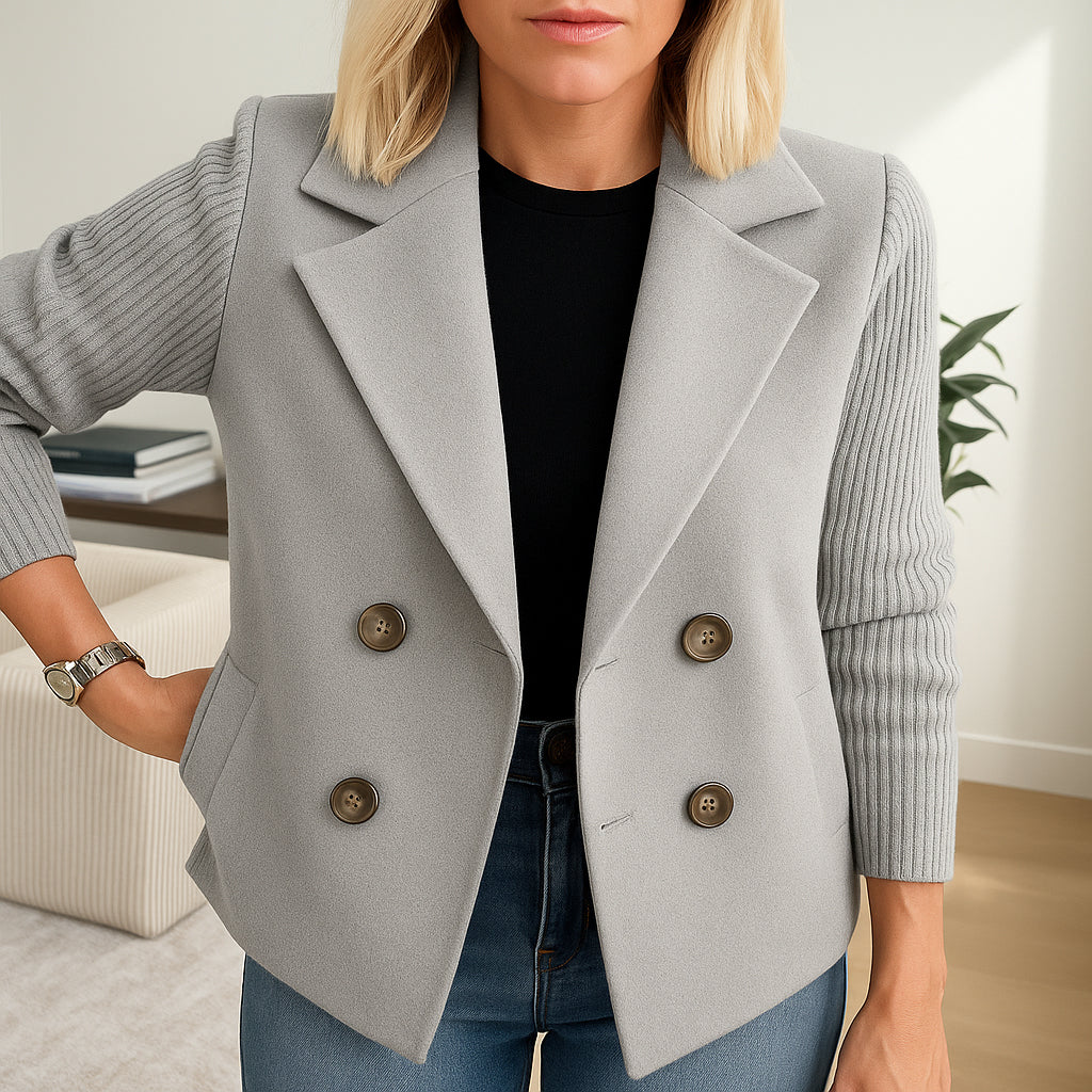 Ruby | Women Structured Blazer | Knit-Sleeve