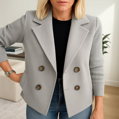 Ruby | Women Structured Blazer | Knit-Sleeve