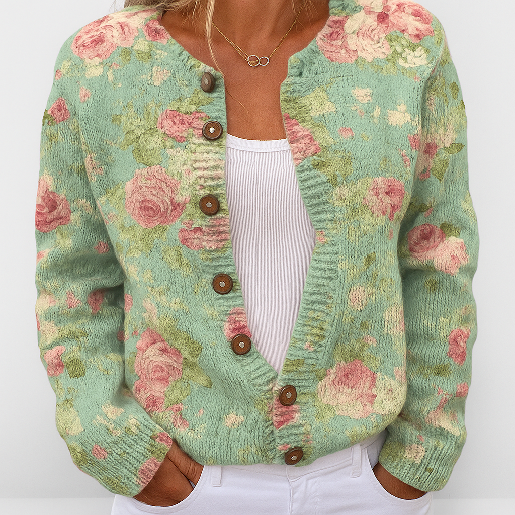 Alina | Women’s Floral Knit Cardigan | Versatile Fit