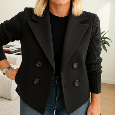 Ruby | Women Structured Blazer | Knit-Sleeve