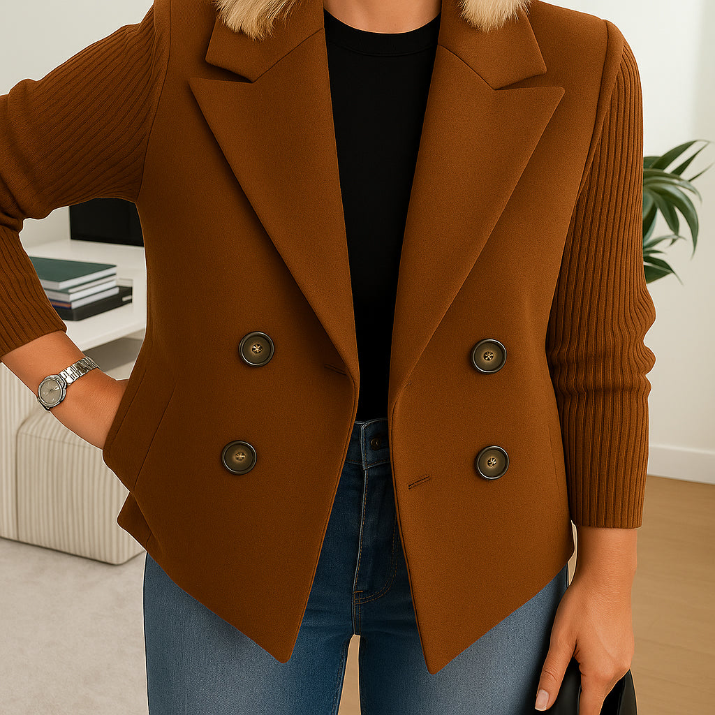 Ruby | Women Structured Blazer | Knit-Sleeve