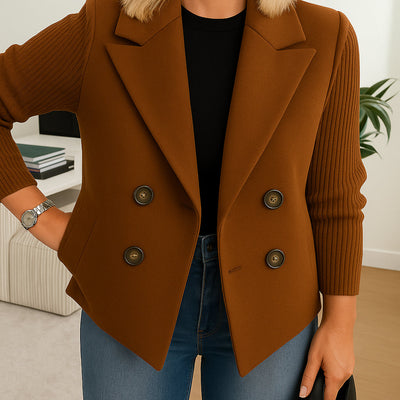 Ruby | Women Structured Blazer | Knit-Sleeve