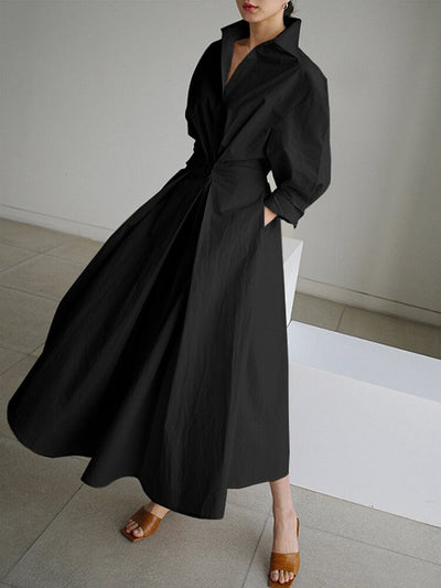 Clémence | Elegant Button-Up Midi Dress