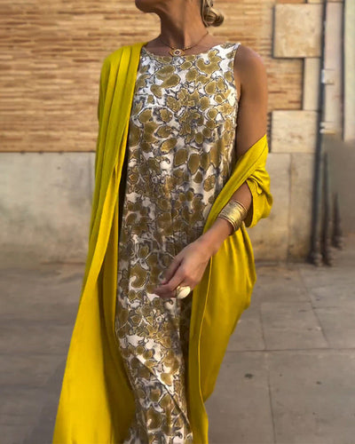 Zoya - long dress + matching cardigan (AS A GIFT)