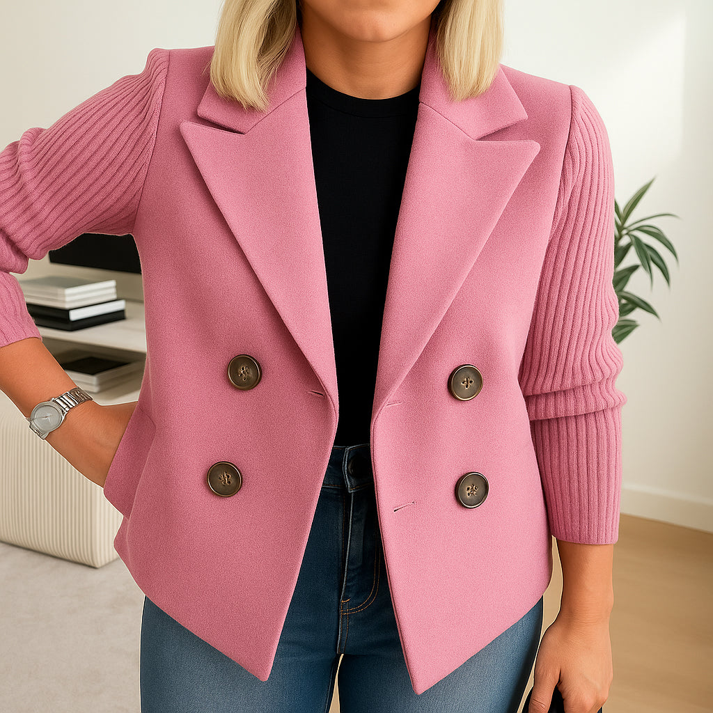 Ruby | Women Structured Blazer | Knit-Sleeve