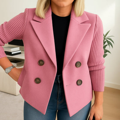 Ruby | Women Structured Blazer | Knit-Sleeve