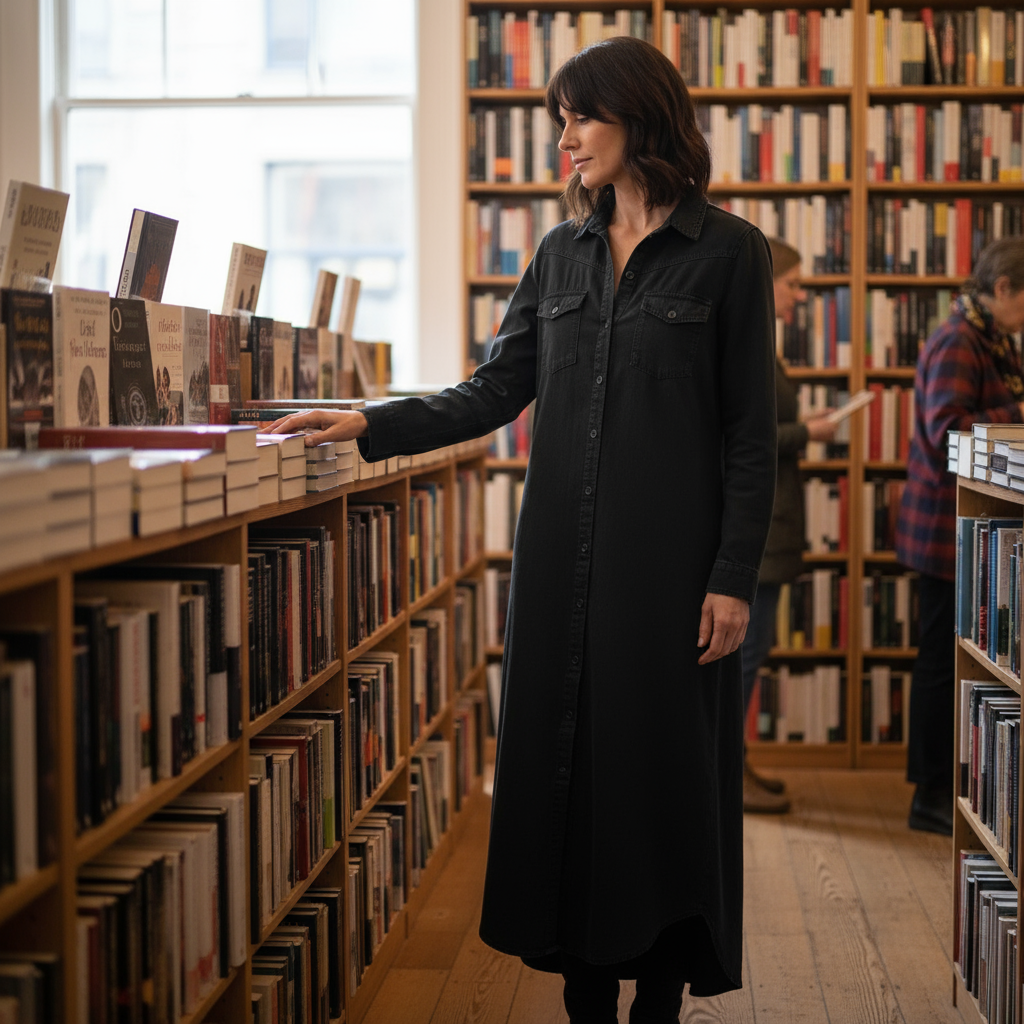 Sofia Long Sleeve Denim Maxi Dress – Effortless Everyday Elegance