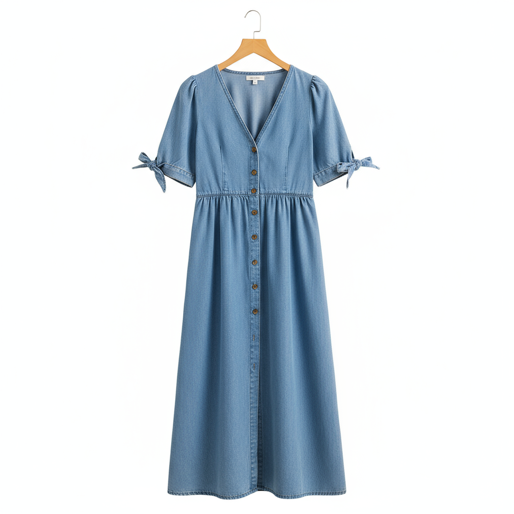 Sofia Button-Down Denim Dress – Effortless Everyday Style