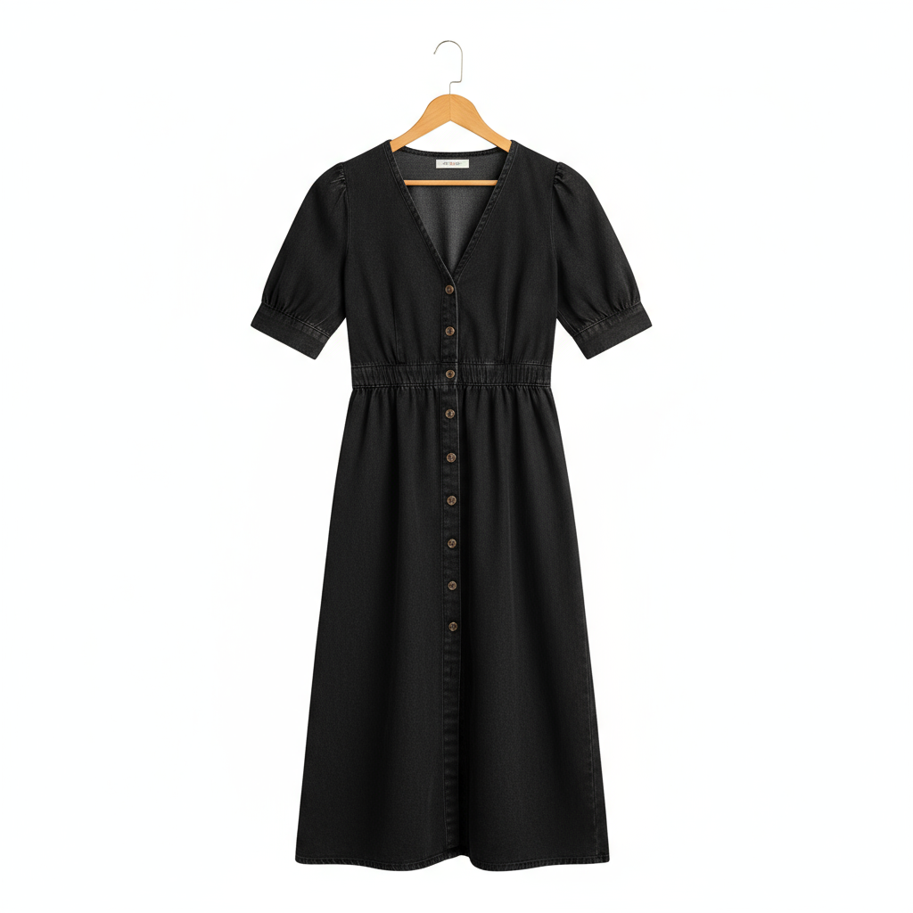 Sofia Button-Down Denim Dress – Effortless Everyday Style