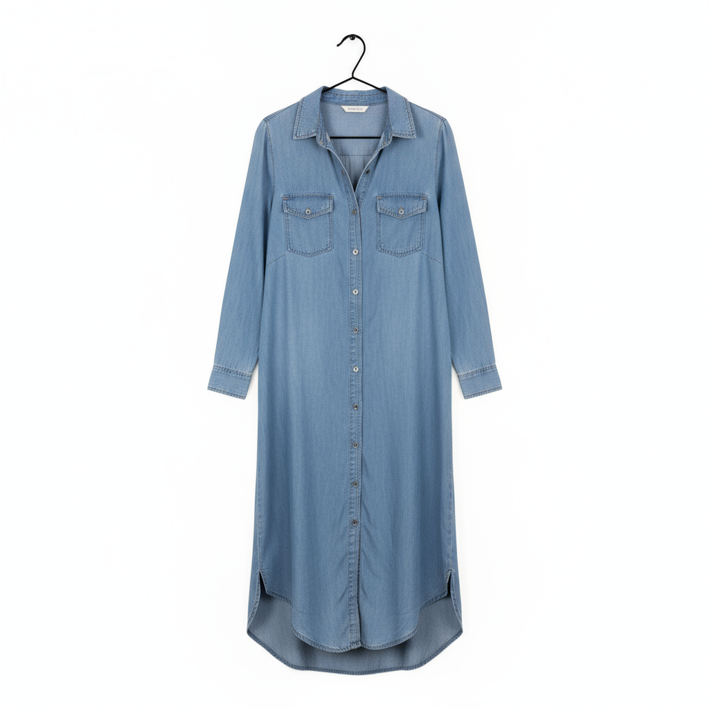 Sofia Long Sleeve Denim Maxi Dress – Effortless Everyday Elegance