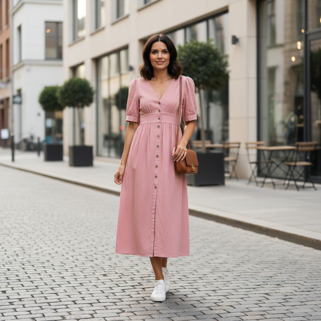 Sofia Button-Down Denim Dress – Effortless Everyday Style