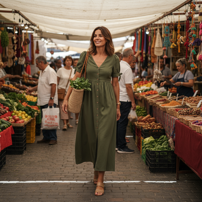 Sofia Button-Down Denim Dress – Effortless Everyday Style