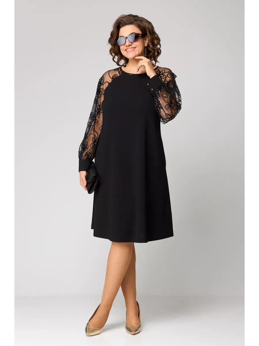 Lidia Classic Lace Sleeve Dress – Elegant Women's Evening Dress for Wedding Guests and Formal Events