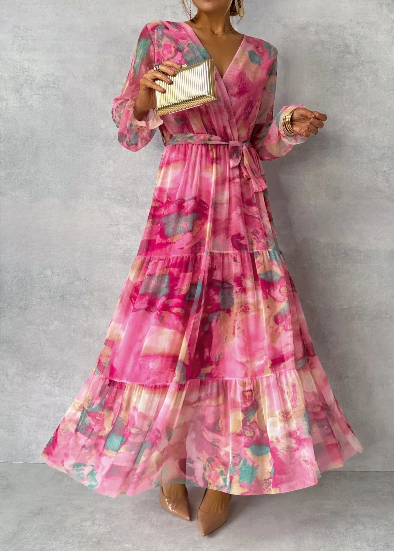Meli | floral pattern wrap dress