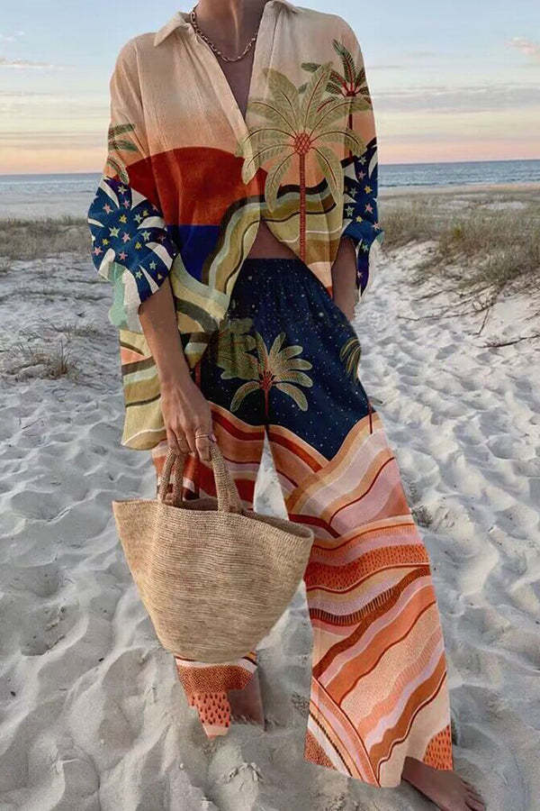 Paradisiacal Printed Linen Set