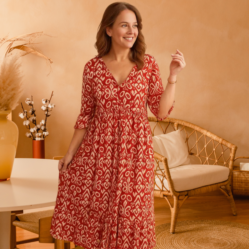 Isabella - Boho Printed Dress