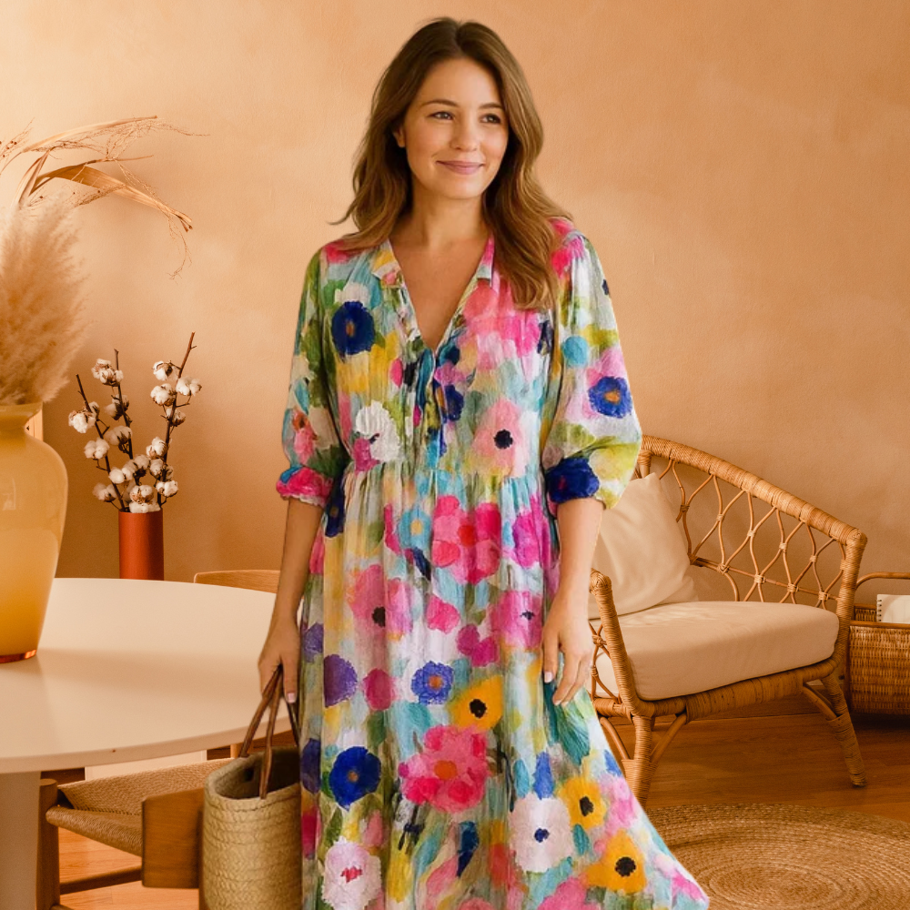 Erma - Vibrant Bloom Dress