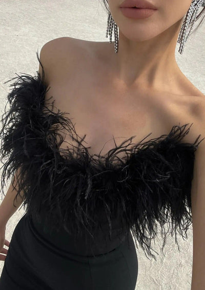 Zosia | Noir Feather Gown