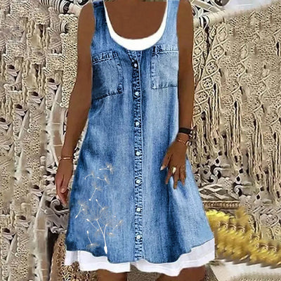 Sofia™ | Soft and Elegant Denim Dress