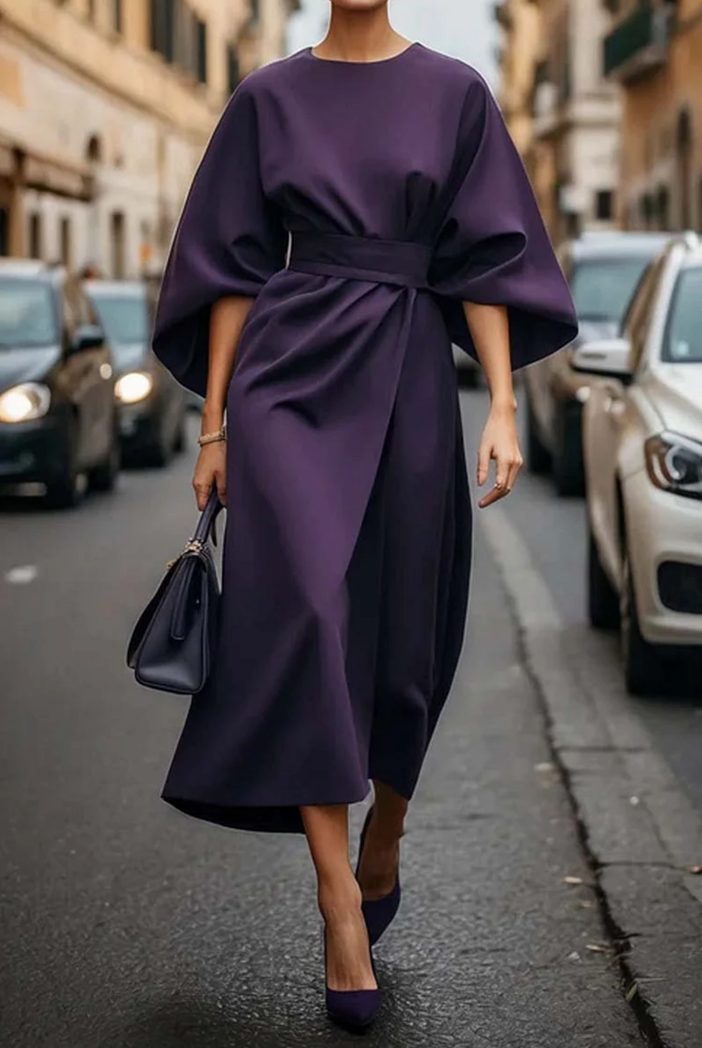 Louise | Maxi Length Evening Dress with Belt