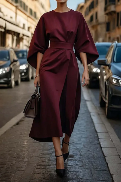 Louise | Maxi Length Evening Dress with Belt