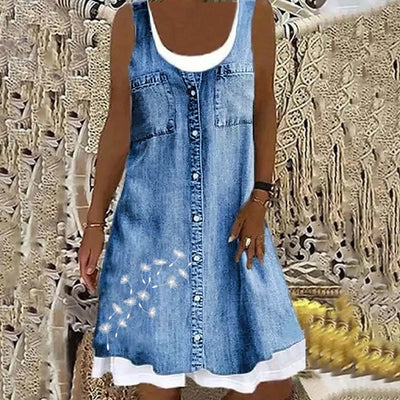 Sofia™ | Soft and Elegant Denim Dress