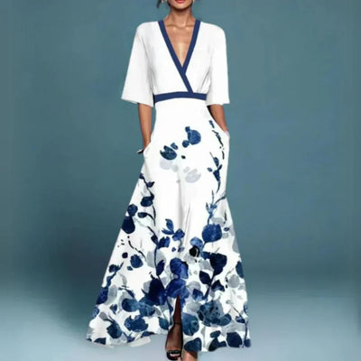 Evie - Elegant Dress With Flower Pattern