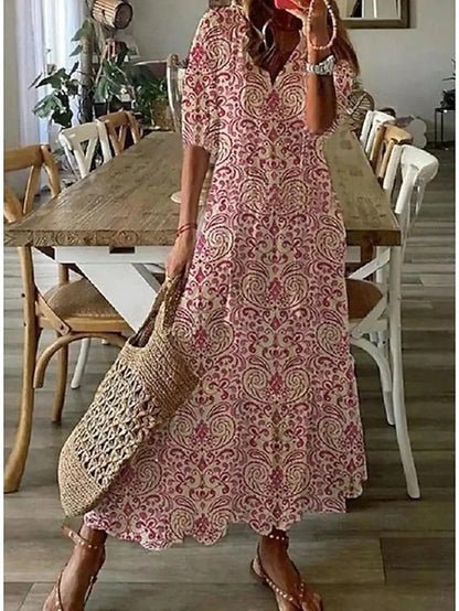 Womens Boho Dress - Flattering Fit Summer Dress in Soft, Breathable Fabric - Versatile Style for Any Occasion