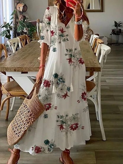 Womens Boho Dress - Flattering Fit Summer Dress in Soft, Breathable Fabric - Versatile Style for Any Occasion